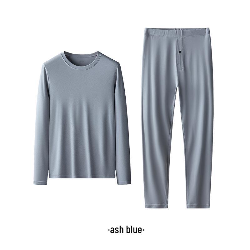 Men's Autumn/Winter Lenzing Modal Seamless Base Layer Set: Long Sleeve Undershirt & Pants.