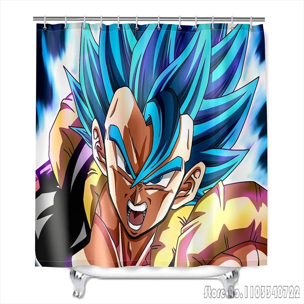 Anime Dragon Ball Z Son Goku Burdock Broli Bath Shower Curtain Waterproof 3D Cute With Hooks For Kids Bathroom Decoration