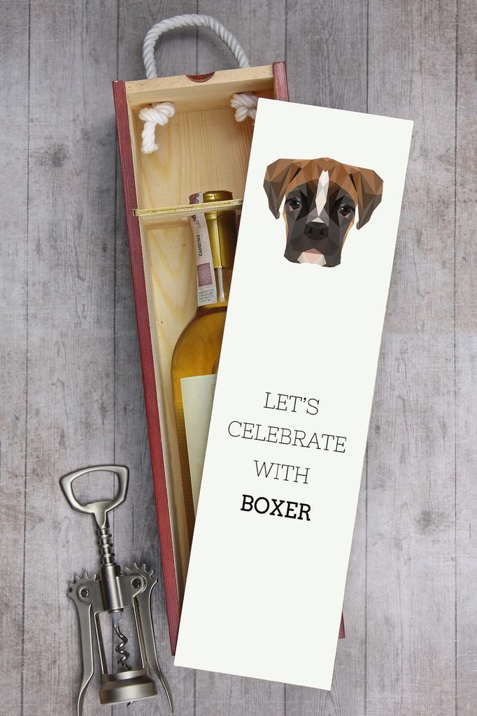 Bokser, Boxer Iii - Geometryczne Pudełko Ze Zdjęciem I Napisem Na Wino Marki Art-Dog