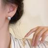 Brushed Matte Curved Ear Studs: Luxurious Light Earring for Women - Autumn/Winter Elegance, Perfect for Round Face