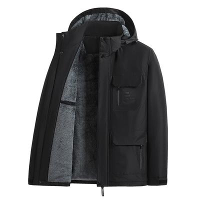 Cotton-padded Men's Winter Plus Velvet Padded Jacket Tooling Outdoor Warm Cotton-padded Plus Size Men's Coat