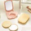 Cookie Shaped Cookie Mirror Mini Folding Compact Pocket Mirror Makeup Mirror with Comb  Outdoor