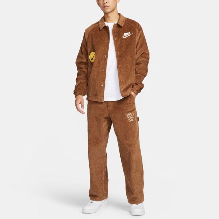 Nike Casual Pants Men's Brown Thickened Straight Fit Pants HF0354-281