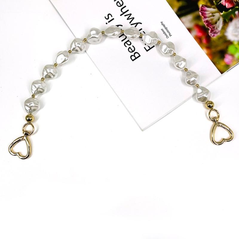 Bag Strap Extender Short Imitation Pearl Purse Chain Strap Replacement for Shoulder Crossbody Bag