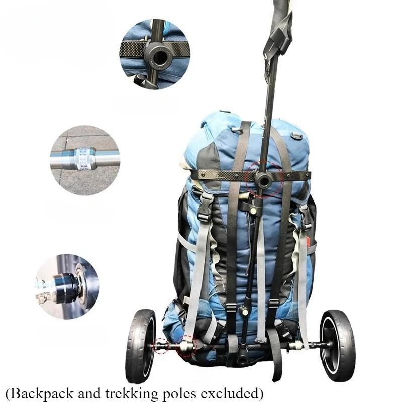 

Для Titan Легкий сплав Углеродное волокно Треккинговые палки Прицеп Кемпинг Портативные Наружные Альпинизм Пеший туризм Прицеп Колеса Наружные Инструменты