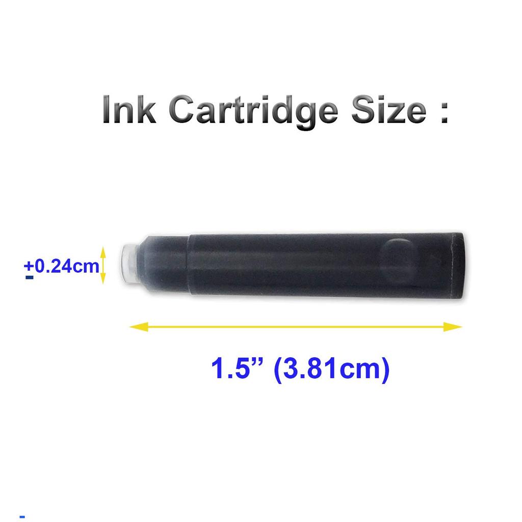 LACHIEVA LUX Fountain Pen Ink Cartridge Ink for Fountain Pens (32 cartridges, black)