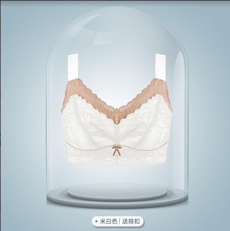 Sommer dünne Übergröße Unterwäsche für Damen ohne Bügel, große Brüste, kleine BHs, Vollschale Anti-Hänge-Effekt, Unterbrust atmungsaktiv