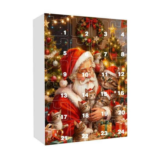 2025 Christmas Advent Calendar with Cat Ornaments 24-Day Countdown Box Unique Christmas Gift for Kids