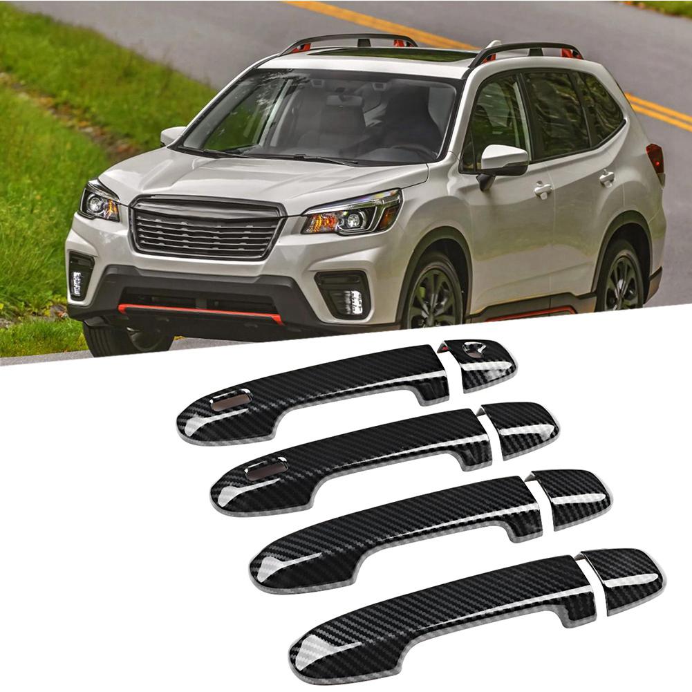 Set da 8 pezzi Finitura Copri Maniglia Esterna Smart con Grana in Fibra di Carbonio Adatta per Subaru Forester SK 19