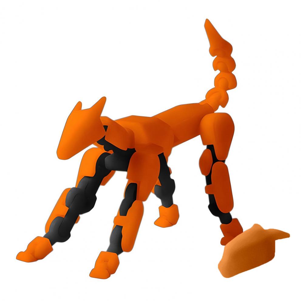Dog Action Figure Multi-jointed Movable Adjustable Elbows 3D Printed Hound Action Figure Poseable Articulated Robot Dog Model