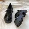 Fashion 2024 Women Summer New Black Platform Flats Shoes Women Loafers Slip On Lolita Shoes Designer Casual PU Leather Oxfords Shoes