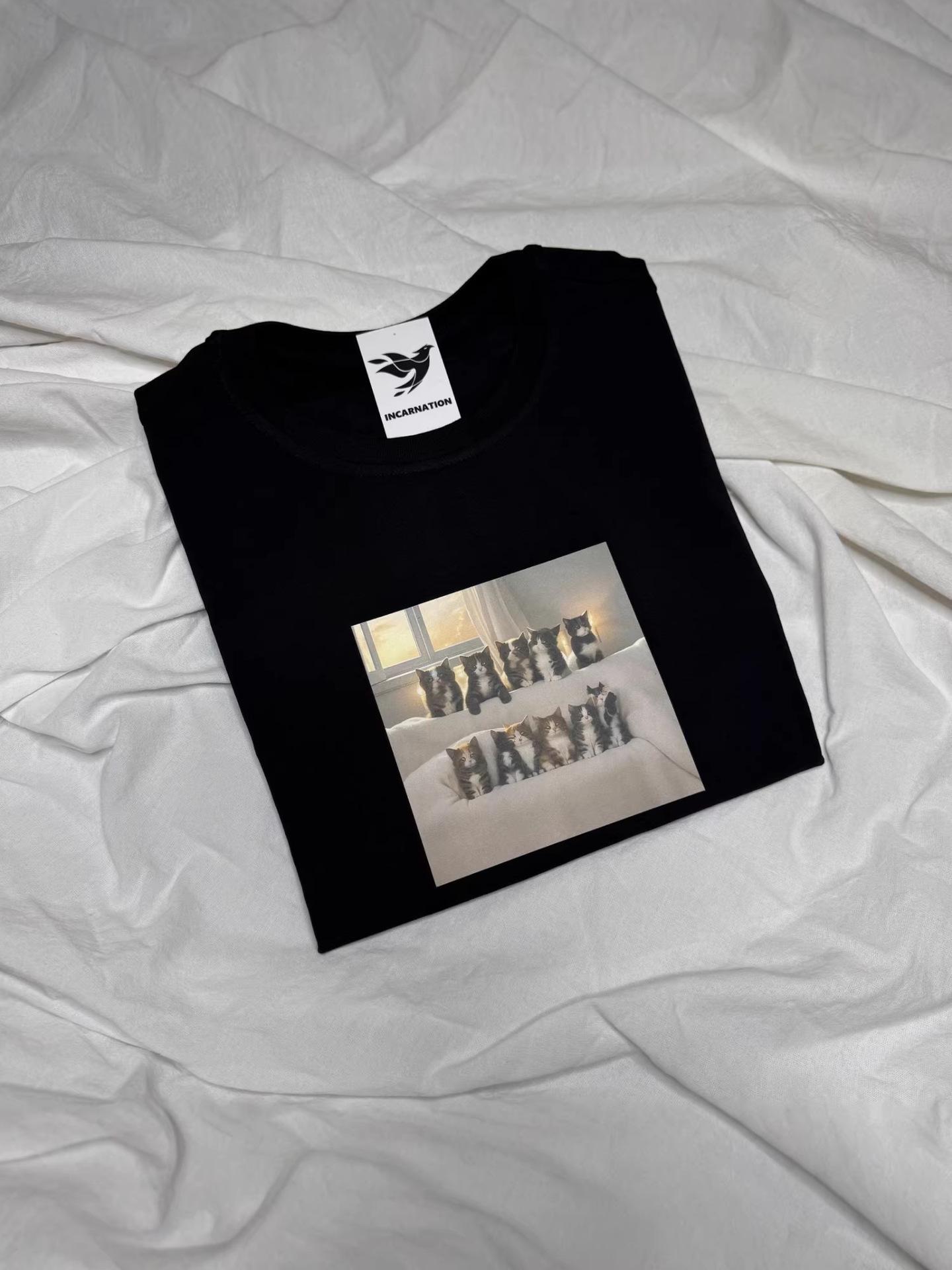 

Хлопковая футболка с коротким рукавом - Женская и детская, свободного кроя, базовая L