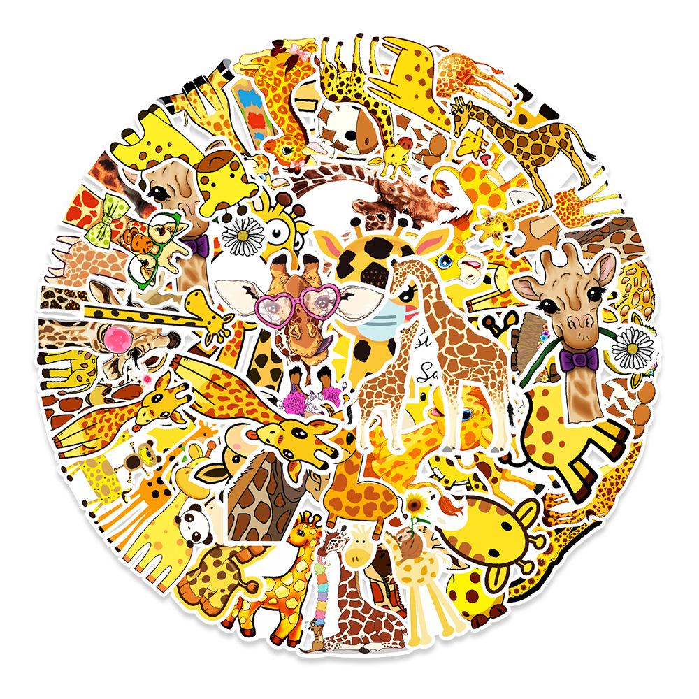 50 Giraffe Cartoon Stickers Laptop Tablet Guitar Decorative Stickers