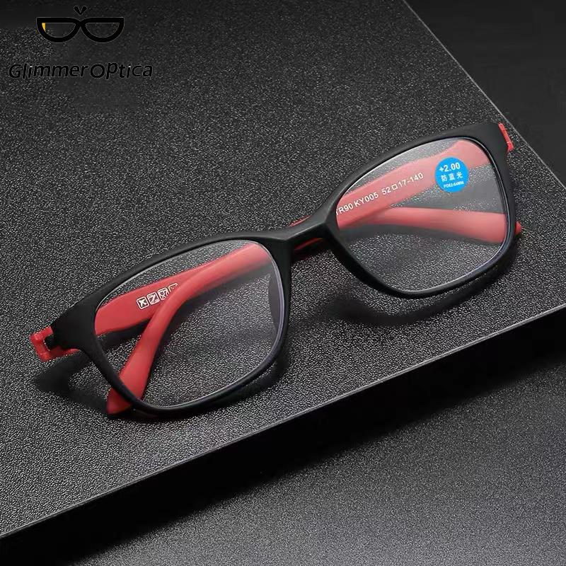 TR90 Lightweight Flexible Blue Light Blocking Anti-fatigue Women's Men's Middle-aged and Elderly Optical Glasses
