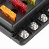 8-Way Water Proof Fuse Block with LED Indicator, Screw Nut Terminal Box for Car Boat Marine