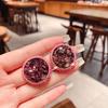 Geometry Vintage Purple Earrings Elegant French Style Earrings Sweet Round Shape Earrings  Gift