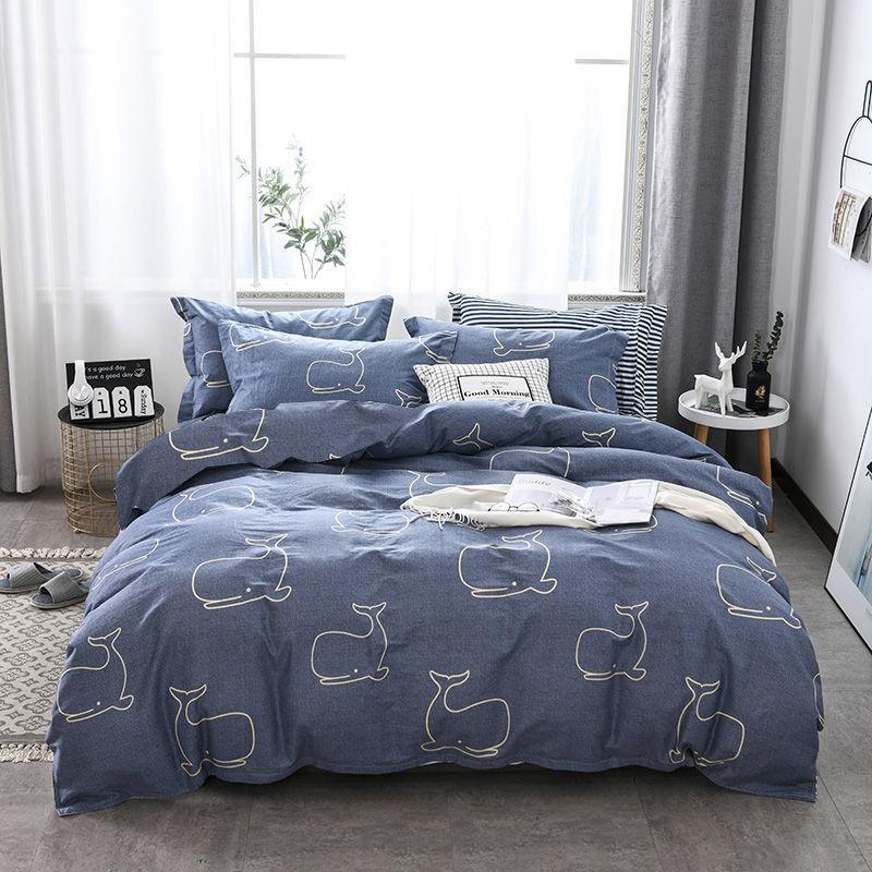 Thickened Sanding Quilt Cover Single Sheet Student Apartment Hotel Bedding Sheet Single Twill Skin-friendly Quilt Cover 4pcs