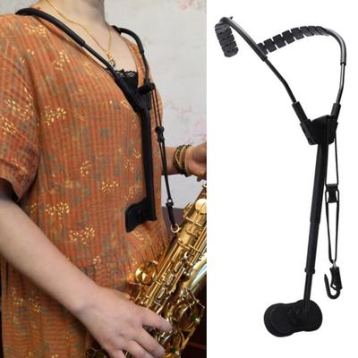 Verstellbarer Saxophon-Nackengurt Doppel-Schultergurt mit Drehhaken Ergonomischer Saxophon-Schultergurt für Alt- Tenor-Saxophone Bariton-Klarinette