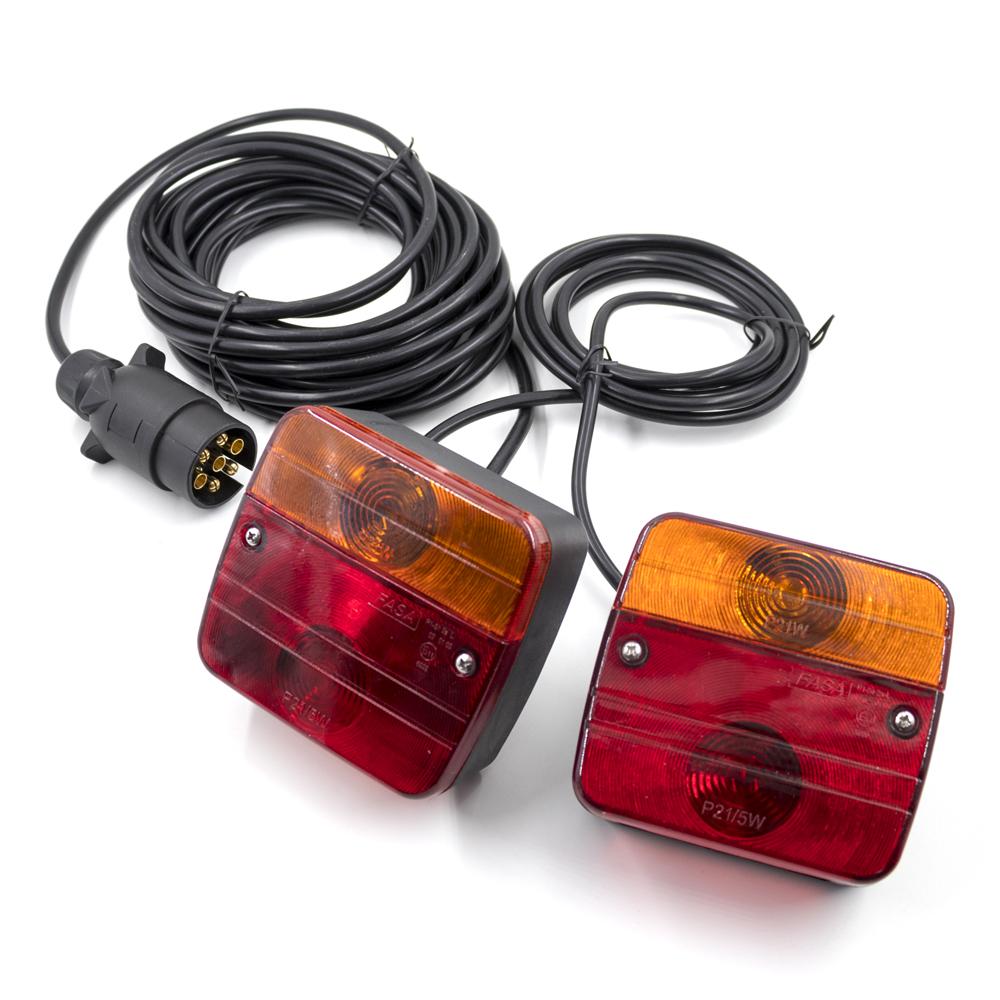 1 Set 12V Trailer Lightboard Taillight 10m Cable 7 Pin Brake Stop License Number Plate & Reflector Turn signal & Warning light