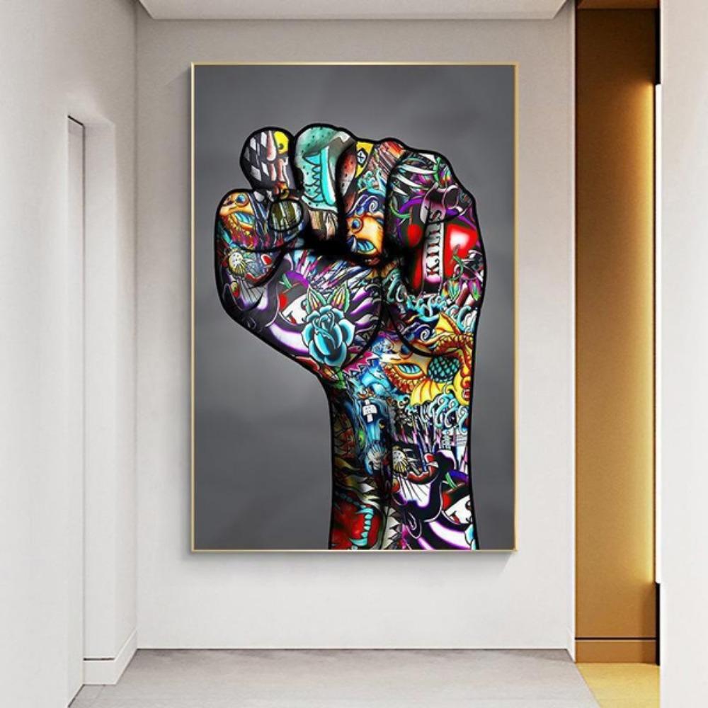 Pittura su tela astratta, poster di gesti, graffiti di strada, arte con le dita, stampa artistica da parete, stampe moderne, quadri modulari per soggiorno, arredamento per la casa