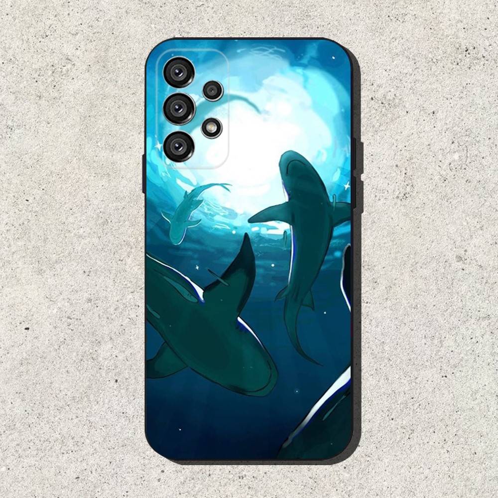 

Oceano Balena Squalo Nuoto Phone Case For Samsung S25,S24,S21,S22,S23,S30,Ultra,S20,Plus,Fe,Lite,Note,10,9,5G Black Cover Samsung S24fe