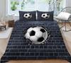 3D Printed Football Bedding Quilt Cover Pillowcase Full Size Double Bed Set 2/3 Pieces of Microfiber Fabric Soft Home Decoration