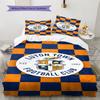 Luton Town FC Muster Bettwäsche-Set Bettbezug Kissenbezug Heimdeko Geschenk (1 Bettbezug + 2 Kissenbezüge, ohne Füllung)