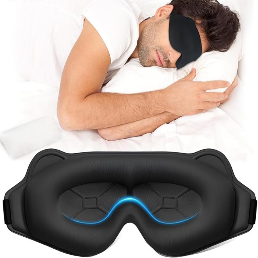 Deepened Groove Design Light Blocking Eyeshade Breathable Eye Cover Blockout Sleep Eye Mask  Plane