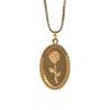 Retro Titanium Steel Floral Pendant Chain With Double Layer Pattern For Casual Wear