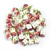 20pcs 8mm Flower Patterns Square Ceramic Beads Big Hole Porcelain Loose Beads For Jewelry Making DIY Bracelets Necklace Findings