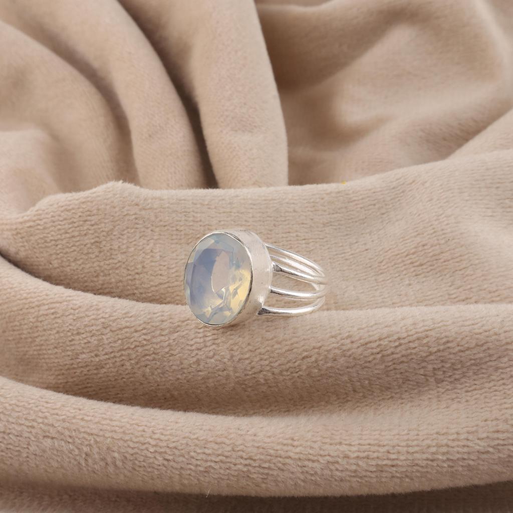 Milky Opal Gemstone 925 Sterling Silver Handmade Women Jewelry Ring For Anniversary Gift RR-73-20