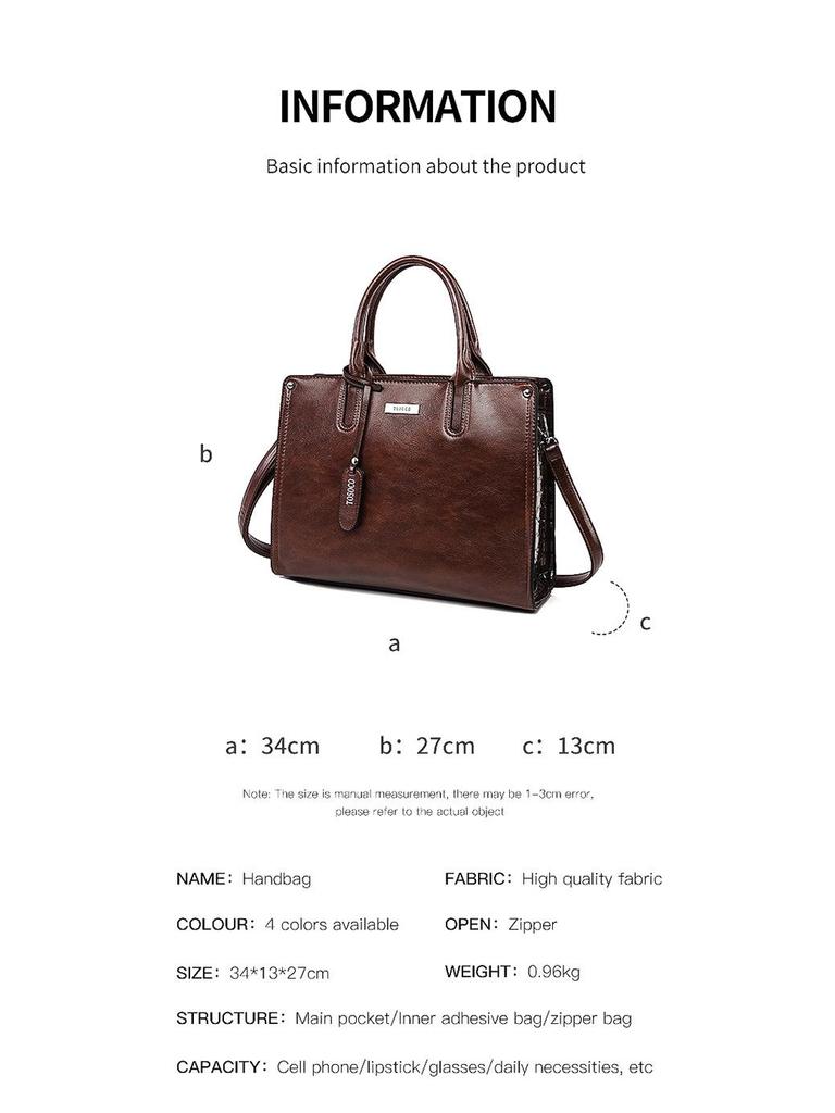 Women's 2025 Trendy Large Capacity Casual Tote Handbag & Crossbody Bag