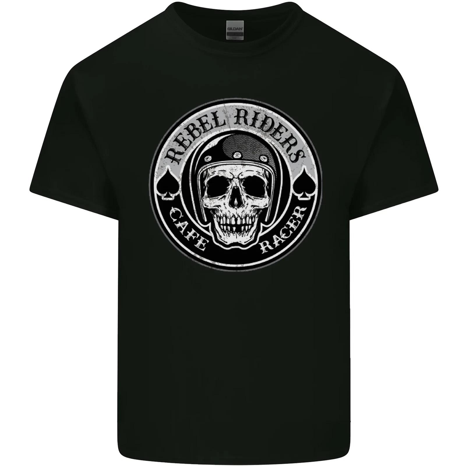 Rebel Cafe Racer Biker Motorbike Motorcycle Kids T-Shirt Childrens M