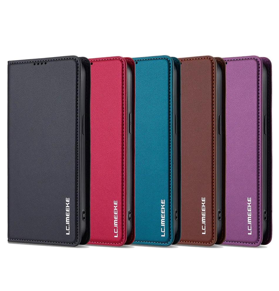 Strong Magnetic Cards Solt Wallet Leather Book Case For iPhone 16 Pro Max 16E 15 14 13 12 11 Flip Slim Bag Business Pocket Cover