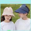 Childrens Sun Hat With Large Brim Cute Cat Design Kids Summer Breathable Sunshade For Outdoor Play
