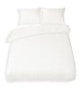 Satin Bedding Set 160x200 Embossed Single Color White Premium Cotton