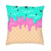 Melting Ice Cream Cone With Mint Chocolate And Strawberry Cushion Cover 40X40Cm Home Decor Print Throw Pillow Case For Sofa