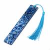 Kreatives Kristall Rechteck Lesezeichen DIY Set mit Quaste Blau