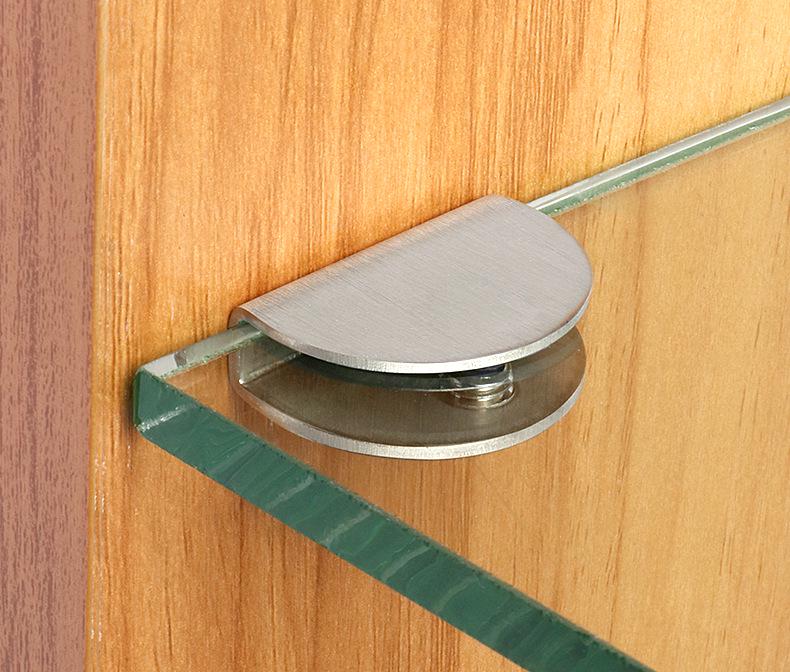 Stainless Steel Semicircular Square Glass Clamp Shelf Bracket