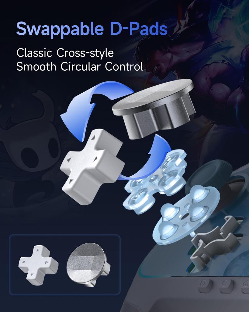 Switch 2 Compatible with Switch Magnetically EasySMX S10 Switch HD Sleep Pro TMR Joystick Game Controller with Back RGB Bluetooth Wireless NFC