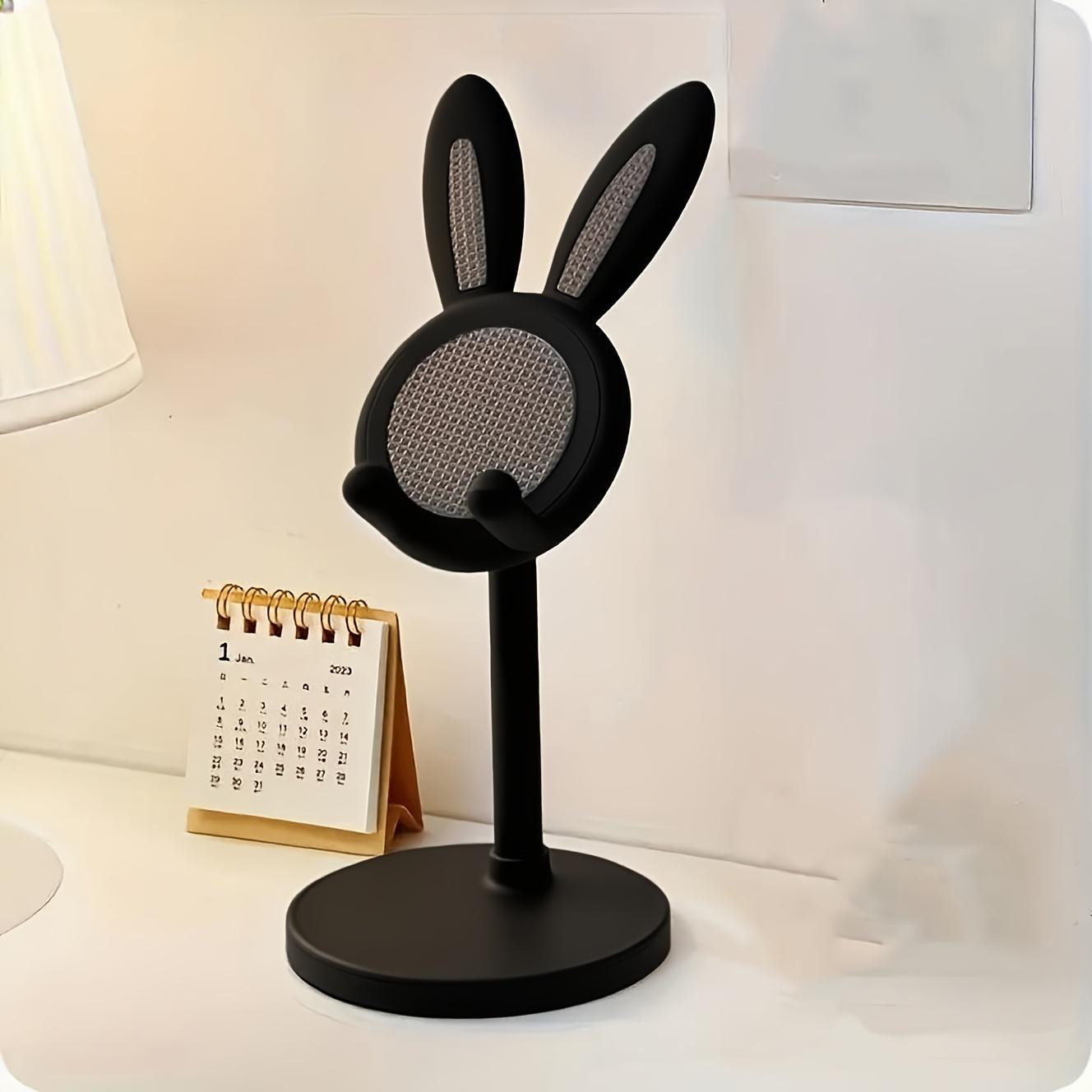 

Adjustable Bunny Ear Phone Stand, Pink Floral Design, ABS Material, Desktop Organizer for Smartphones, Miracase Brand чорний