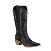 FOREADA Women Mid Calf Boots Pointed Toe Thick High Heels Rivets Embroidery Western Cowgirl Boot Ladies Fashion Shoes Winter 43