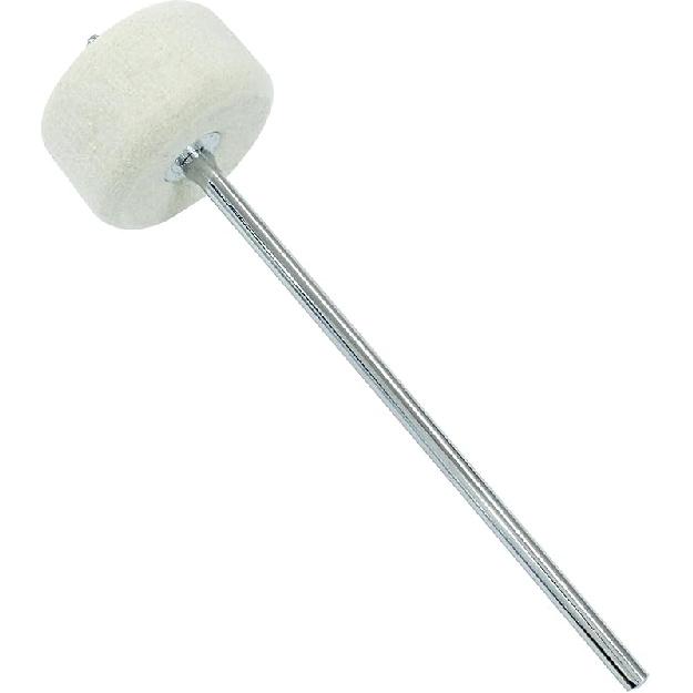 White Felt Double Kick Bass Drum Pedal Beater Mallet, Dual Sided Foot Pedal Beater with Stainless Steel Shaft, Drum Percussion Instrument Accessory 1 Pack белый