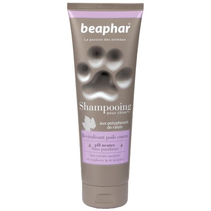 Shampooing - BEAPHAR - Revitalisant poils courts - Extraits de Cranberry - Kératine - 250 ml