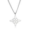 Celtic Knot Titanium Steel Pendant with Cutout Design Square Shape Food Grade Necklace for Women