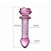 Pink Rose Smooth Anal Beads Butt Plug Glass Dildo Non Vibrating Butt Plugs