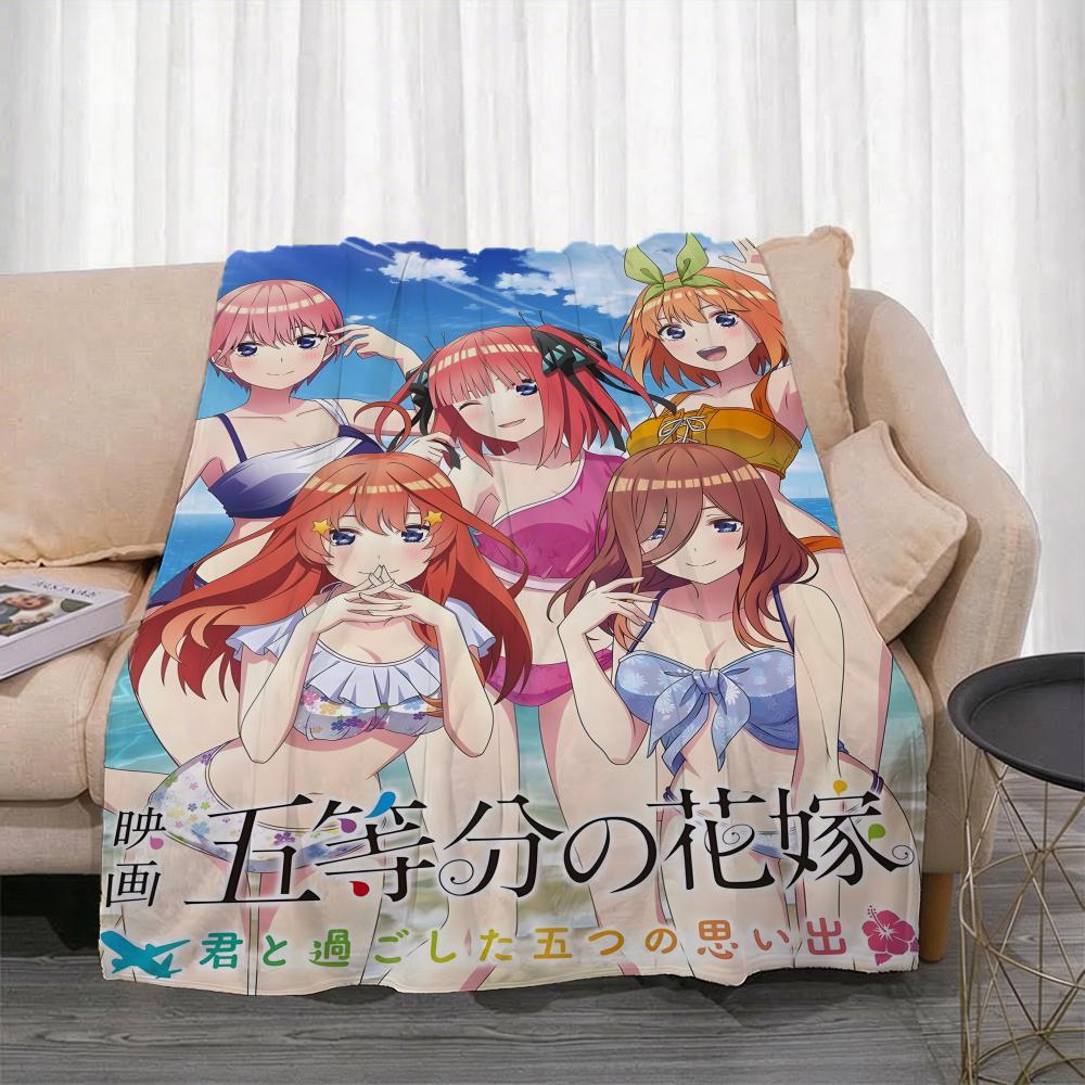 Anime T-The Quintessential Quintuplets Throw Lightweight 240g Flannel Blanket Soft Skin-friendly for Summer Cooling