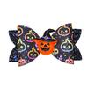 Festive Hair Styling Tools Halloween Glitter Bow Clips for Kids Baby Girls, Double Layer Shiny Party Barrettes Ghost/Pumpkin/Eyeball Bowtie