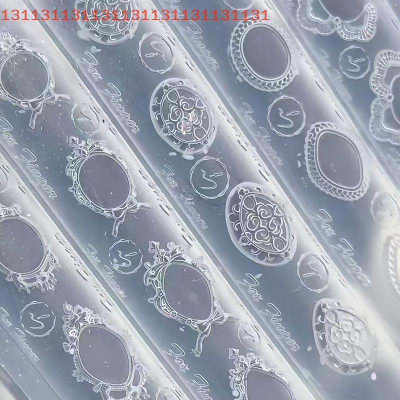 "Manicure Design Essential Transparent 3D Silicone Mold For Gemstone Photo Frame Nail Art Decorations DIY"