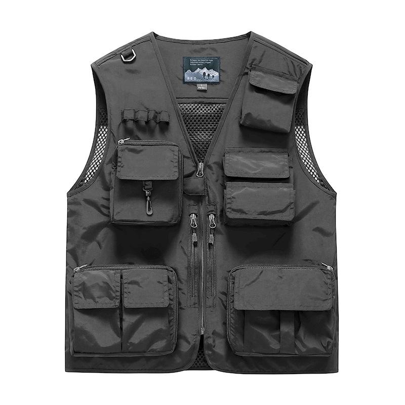 Vest tooling multi-pocket men's thin team outdoor vest breathable sports vest vest can be printed LOGO